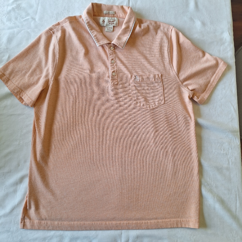 Penguin By Munsingwear Men's Polo Shirt Heritage Slim Fit Pocket Pink Size Xl